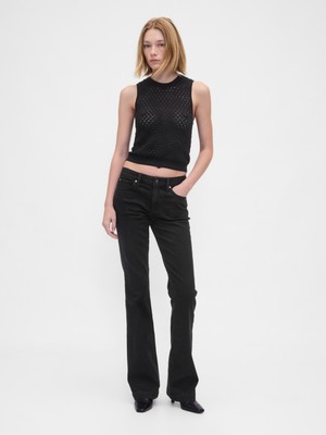 Gap Kadın Siyah Low Rise Flare Jean Pantolon