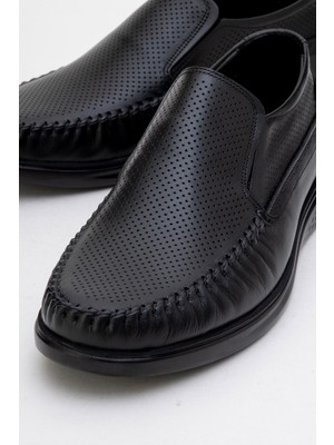 Maximoda Hakiki Deri Erkek Ayakkabı Düz Taban Bağcıksız Ortopedik Tasarım