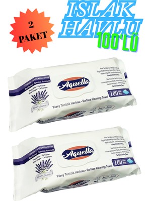 Aquella Yüzey Temizlik Havlusu Lavanta Esintisi 100 Pcs