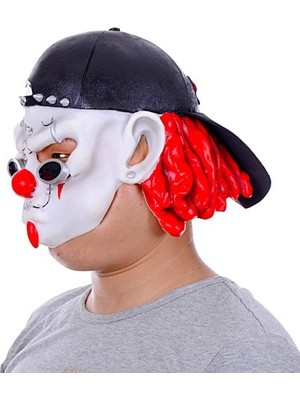 Nessiworld  Lateks Şapkalı Gözlüklü Beyaz Maske