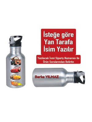 Simsek Maq. Baskılı Pipetli Metal Suluk 600ML.