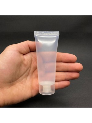 Şeffaf 50ML Krem, Merhem ve Lip Gloss Tüpü, 3 Adet, Vidalı Kapaklı, Kullanışlı ve Şık