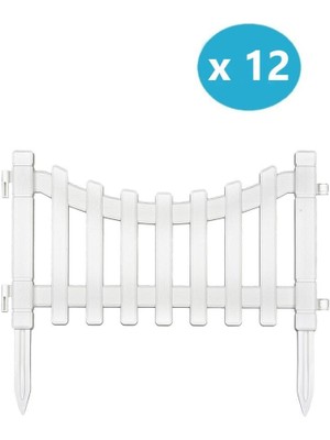 Omnipazar IRK-SB105 Sarmaşık Plastik Bahçe Dekorasyon Çiti 12'li Set Beyaz