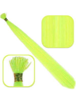 Fiber Sentetik Boncuk Kaynaklık Renkli Saç / Neon Sarı / 100 Adet