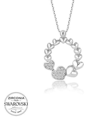  Çember Kalp 925 Ayar Gümüş Kolye