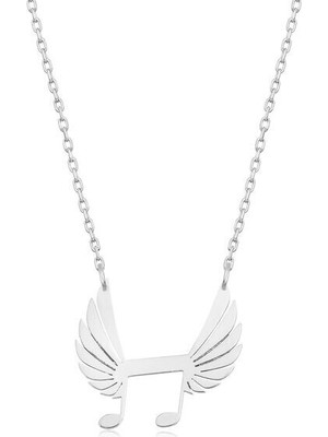 Nota Melek Kanatlı 925 Ayar Gümüş Kadın Kolye