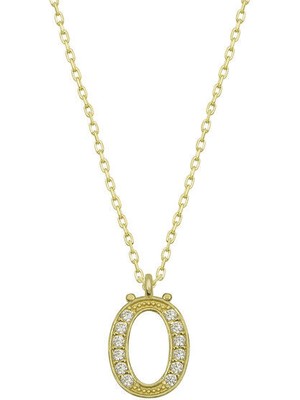 Ö Harfi Gold 925 Ayar Gümüş Kadın Kolye
