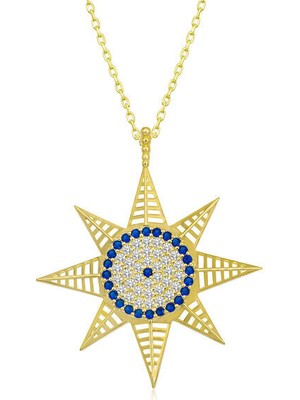 Nazarlı Kutup  Yıldızı 925 Ayar Gümüş Kadın Kolye