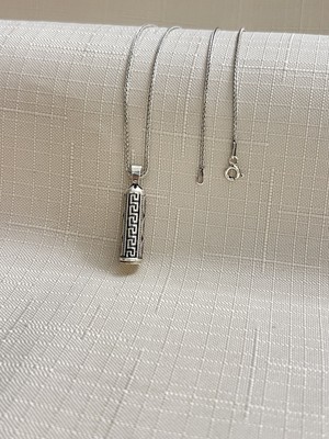 Tüp Model 925 Ayar Gümüş Erkek Kolye