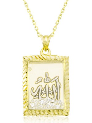 Allah Muhammet Yazılı 925 Ayar Gümüş Kolye