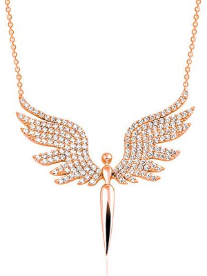 Rose Mikail Meleği 925 Ayar Gümüş Kolye