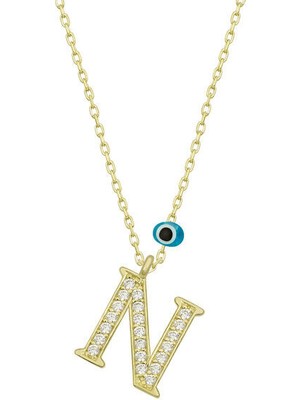 Ö Harfi Gold 925 Ayar Gümüş Kadın Kolye