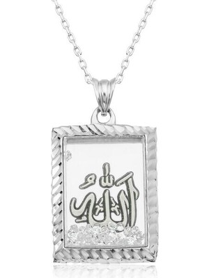 Allah Muhammet Yazılı 925 Ayar Gümüş Kolye