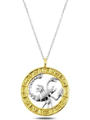 Burç Akrep Gold 925 Ayar Gümüş Kadınkolye