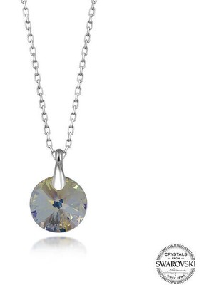  Crystal Taşlı 925 Ayar Gümüş Kolye