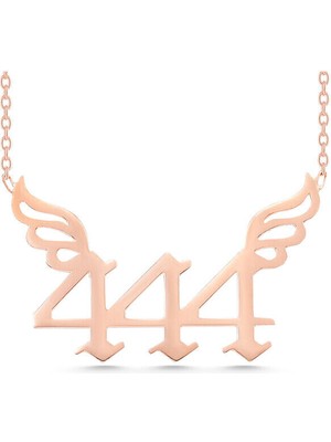 Rose Melek Kanatlı 444 Melek Sayısı 925 Ayar Gümüş Kolye