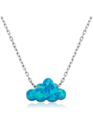 Opal Bulut Taşlı 925 Ayar Gümüş Kolye