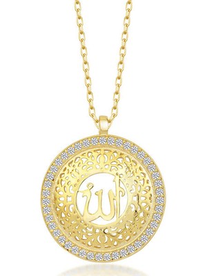 Allah Muhammet Yazılı 925 Ayar Gümüş Kolye