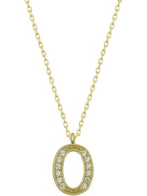O Harfi Gold 925 Ayar Gümüş Kadın Kolye