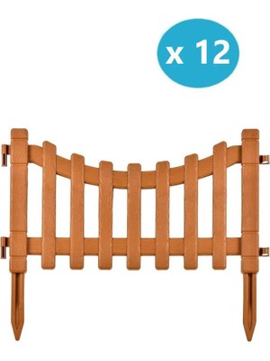 Omnipazar IRK-SB105 Sarmaşık Plastik Bahçe Dekorasyon Çiti 12'li Set Kahverengi