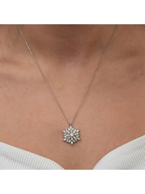 Kartaneli Lotus Çiçegi 925 Ayar Gümüş Kadın Kolye