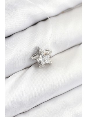 Misineli Yıldız Model Gümüş Renk Hayalet Kolye