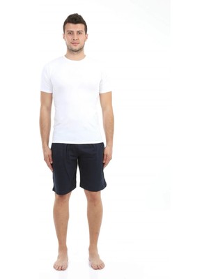 Erkek Cepli Pamuk Şort Lacivert