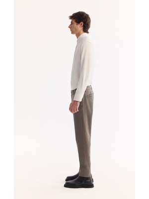 AVVA Erkek Gri Haki Klasik Bel Soft Touch Chino Slim Fit Pantolon A52Y3019