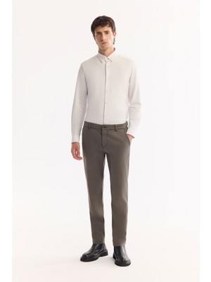 AVVA Erkek Gri Haki Klasik Bel Soft Touch Chino Slim Fit Pantolon A52Y3019