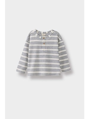 DeFacto Erkek Bebek Bisiklet Yaka Çizgili Pike Uzun Kollu Tişört G1954A525AU
