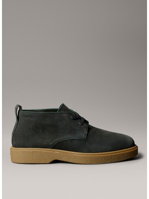 Calvin Klein Deri Haki Erkek Bot Text Rubber Desert Boot Su
