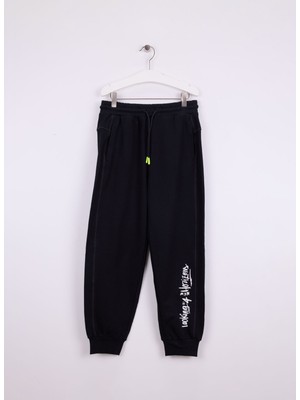 Benetton Lastikli Paça Siyah Erkek Çocuk Eşofman Altı 33NVCF06D