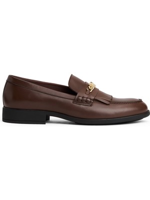 Tommy Hilfiger Deri Koyu Kahve Kadın Loafer FW0FW08971GV0