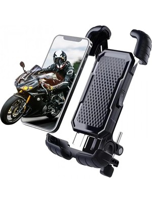 360° Derece Ayarlanabilen Gidon Bağlantılı Bisiklet Motosiklet Için Abs 4-7.8″ Inç Telefon Tutucu