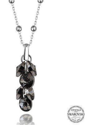 Tutaste Jewellery Crystal Taşlı Salkım 925 Ayar Gümüş Kolye