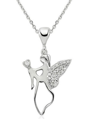 Tutaste Jewellery Annelere Özel Melek Kanatlı Anne Çocuk 925 Ayar Gümüş Kolye
