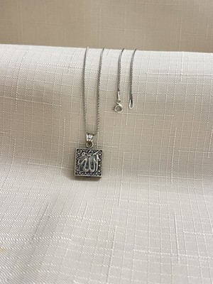 Tutaste Jewellery Allah Cevşen Spiga Zincir 925 Ayar Gümüş Kolye