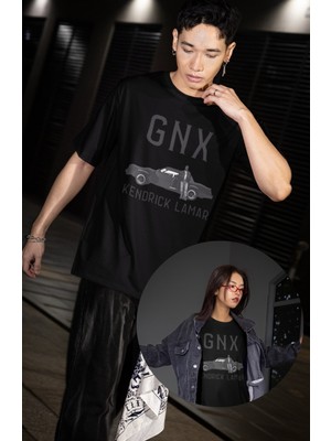 Unisex Gnx Kendrick Lamar Baskılı Tişört, Oversize Rapper Temalı Bisiklet Yaka T-Shirt