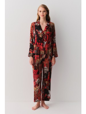 Suwen Rustic Gömlek Yaka Pijama Takımı