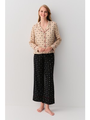 Suwen Dotty Gömlek Yaka Pijama Takımı