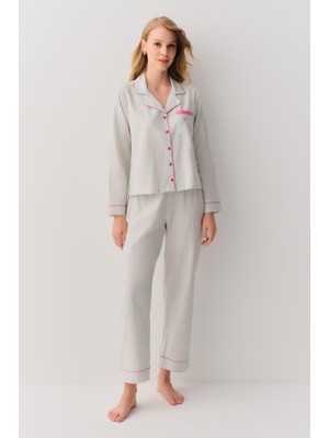 Suwen Toffee Gömlek Yaka Pijama Takımı