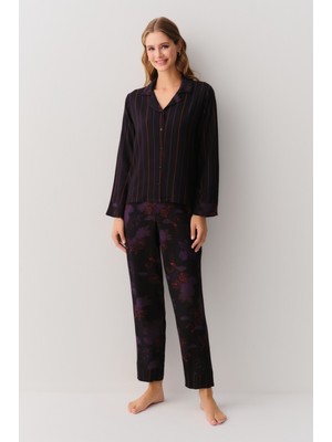 Suwen Larisa Gömlek Yaka Pijama Takımı