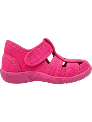 Nubebe Çocuk Keten Ev Ayakkabısı Fuşya