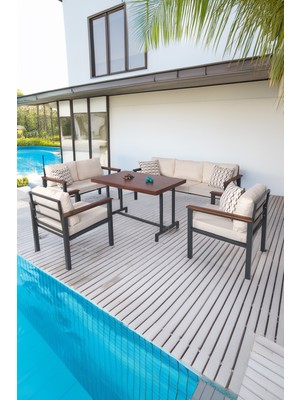 Neokas Metal Balkon Seti, Bahçe Takımı, Kafe Koltuğu, Bekleme Alanı Koltuğu, Oturma Grubu 1 + 1 + 2 + 3 + M