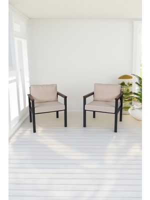 Neokas Balkon Mobilyası, Metal Oturma Grubu, Balkon Seti, Kafe Koltuğu, Teras Takımı, 2 Tekli Koltuk