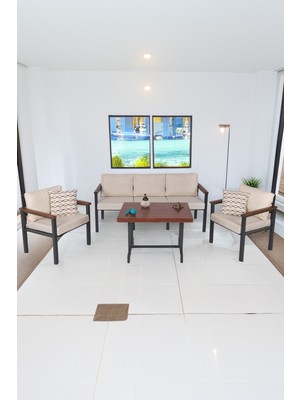 Neokas Balkon Mobilyası, Metal Oturma Grubu, Balkon Seti, Kafe Koltuğu, Bekleme Alanı Koltuğu,  1 + 1 + 3 + M