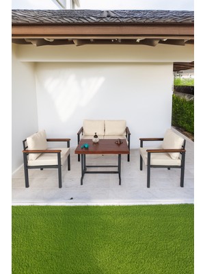 Neokas Balkon Mobilyası, Metal Oturma Grubu, Balkon Seti, Kafe Koltuğu, Teras Takımı,  1 + 1 + 2 + M