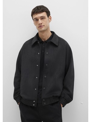 Mavi Siyah Bomber Suni Süet Ceket 0110649-71379