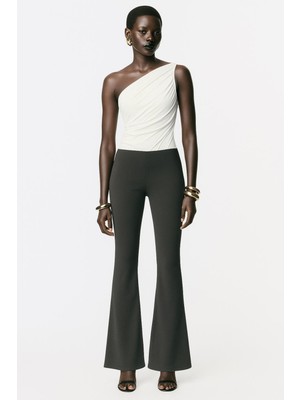 Hakke Baskılı Şardonlu Full Likralı Ispanyol Tayt