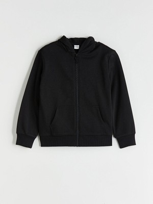 Uzun Kollu Kız Çocuk Kalın Fermuarlı Sweatshirt  (W5)